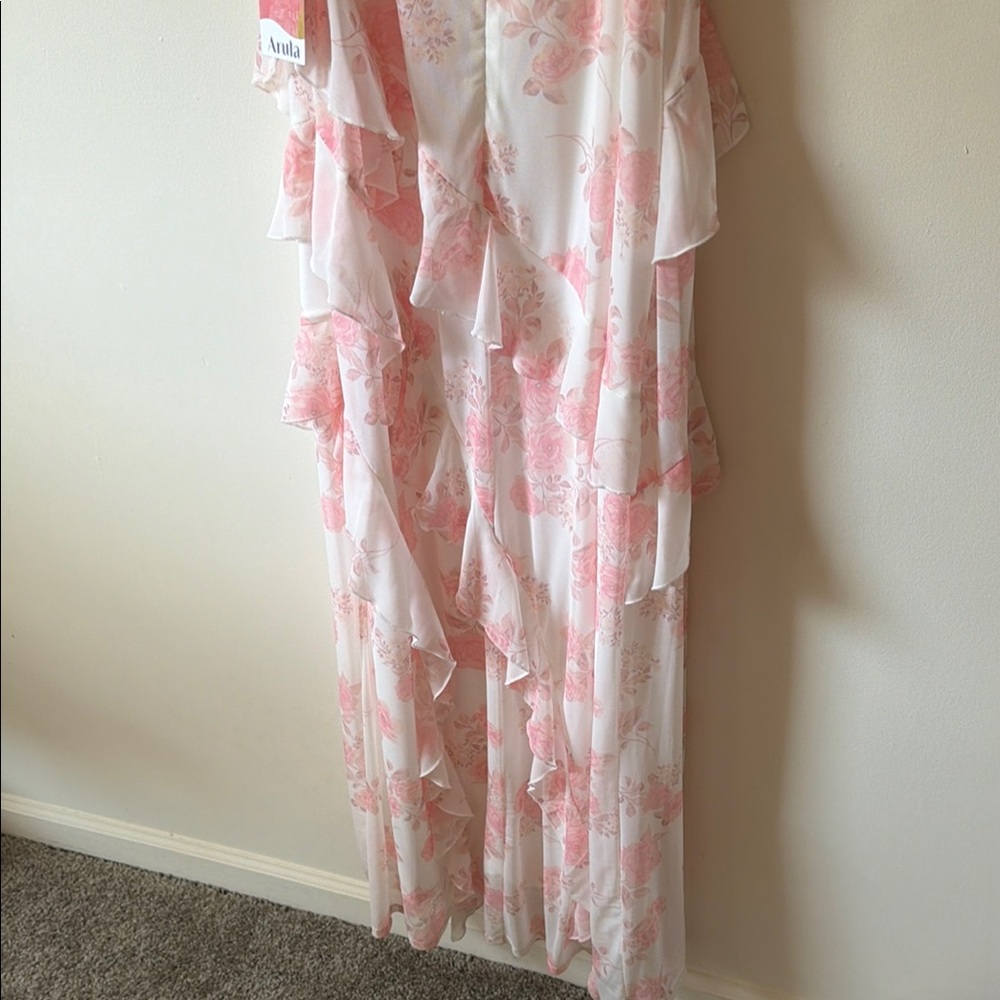 ARULA Pink Floral Ruffle Tiered Maxi Dress - Picture 4 of 4
